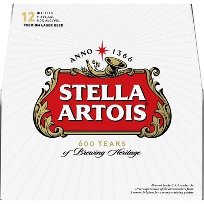 Stella Artois Belgian Beer  12pk/11.2 fl oz Bottles