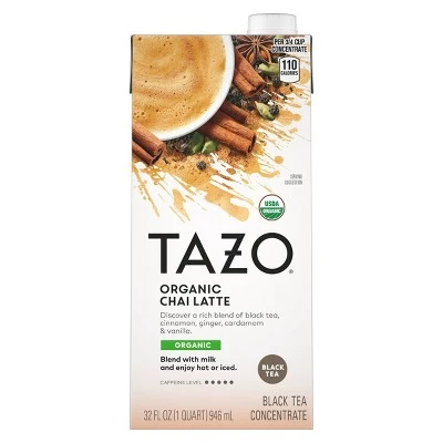 Tazo Organic Tea Latte Chai Black Tea  32 fl oz