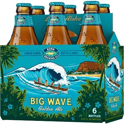 Kona Big Wave Golden Ale Beer  6pk/12 fl oz Bottles