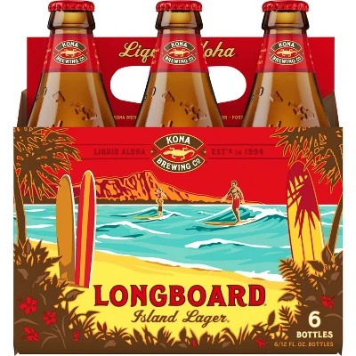 Kona Longboard Island Lager Beer  6pk/12 fl oz Bottles