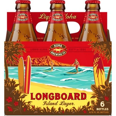 Kona Longboard Island Lager Beer  6pk/12 fl oz Bottles