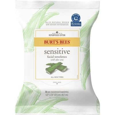 Burt's Bees Sensitive Facial Cleansing Towelettes with Cotton Extract (2016 formulation)