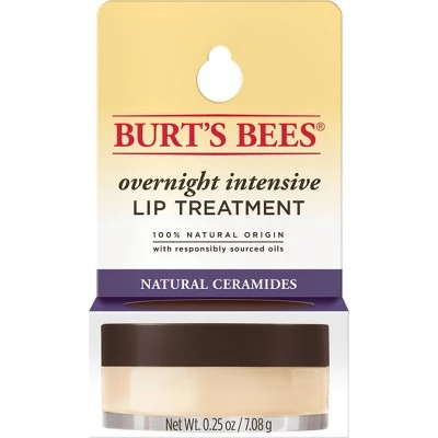 Burt's Bees Natural Overnight Intensive Lip Treatment  Ultra Conditioning Lip Care  0.25oz