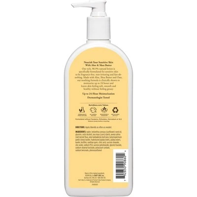 Burt's Bees Sensitive Hand And Body Lotions  12oz