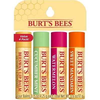 Burt's Bees Freshly Picked Lip Balm  4pk