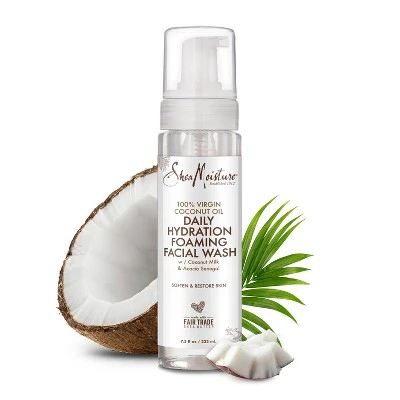 SheaMoisture 100% Virgin Coconut Oil Daily Hydration Foaming Facial Wash  7.3oz