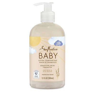 SheaMoisture Unscented Baby Wash & Shampoo with Oat Milk & Rice Water  13 fl oz