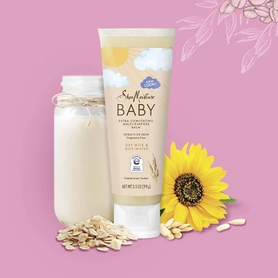 SheaMoisture Unscented Multi Purpose Baby Balm with Oat Milk & Rice Water  3.5oz