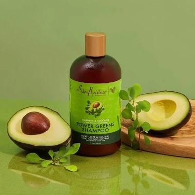 SheaMoisture Power Greens Shampoo with Moringa & Avocado  13 fl oz