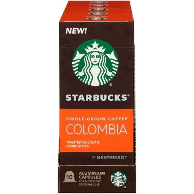 Starbucks Nespresso Colombian Espresso Roast Capsules  10ct/2.01oz