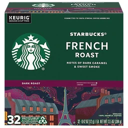 Starbucks Starbucks French Roast Dark Roast Coffee  Keurig K Cup Pods  32ct