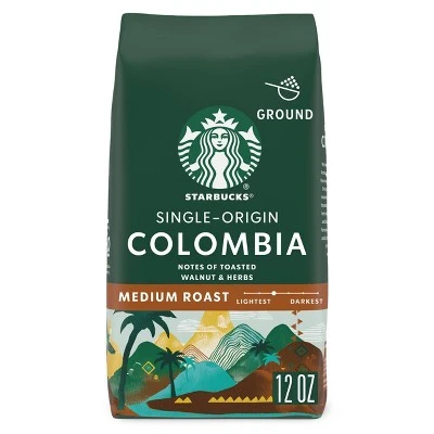 Starbucks Colombia Medium Roast Ground Coffee  12oz