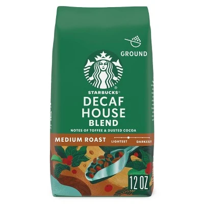 Starbucks Decaf House Blend Medium Roast Ground Coffee  12oz