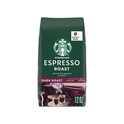 Starbucks Espresso Roast Dark Roast Whole Bean Coffee 12oz