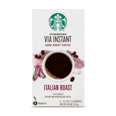 Starbucks VIA Instant Italian Roast Dark Roast Coffee  8ct