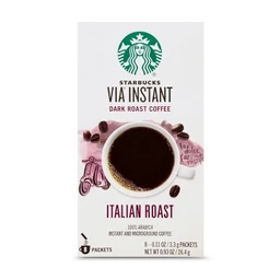 Starbucks Starbucks VIA Instant Italian Roast Dark Roast Coffee  8ct