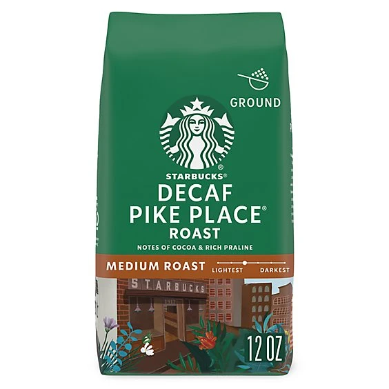 Starbucks Decaf Pike Place Roast Medium Roast Ground Coffee 12oz