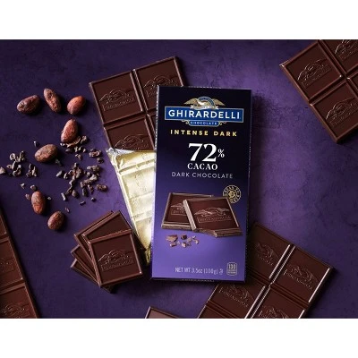Ghirardelli Intense Dark 72% Cacao Chocolate Bar  3.5oz