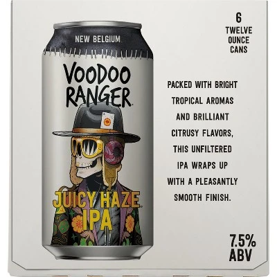 New Belgium Voodoo Ranger Juicy Haze IPA Beer  6pk/12 fl oz Cans