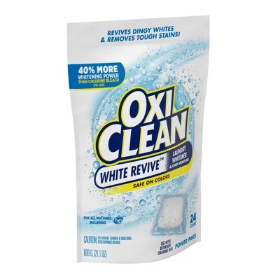 OxiClean White Revive Laundry Whitener + Stain Remover Power Paks  24ct