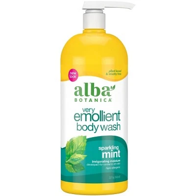 Alba Botanica Very Emollient Sparkling Mint Bath & Shower Gel 32oz