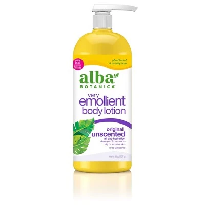 Unscented Alba Very Emollient Body Lotion  Unscented Original 32oz