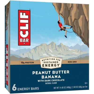 CLIF Bar Peanut Butter Banana with Dark Chocolate Energy Bars  6ct