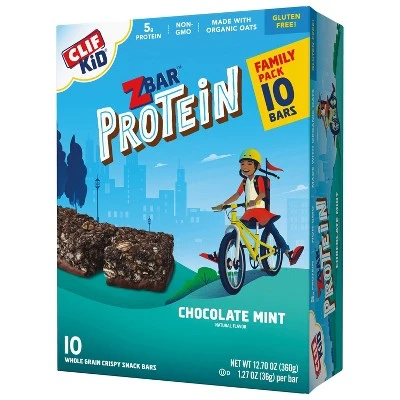 CLIF Kid ZBAR Protein Chocolate Mint Snack Bars 10ct