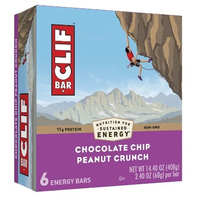 CLIF Bar Chocolate Chip Peanut Crunch Energy Bars  6ct