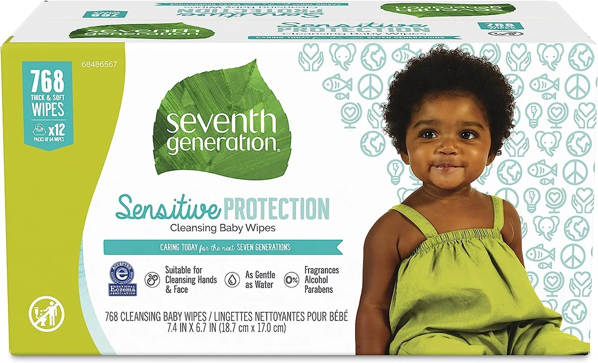 Seventh Generation Free & Clear Baby Wipes with Dispenser  12pk/768ct Total