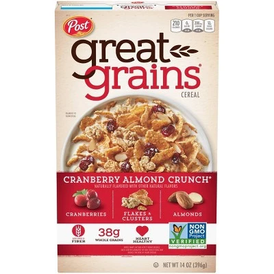 Great Grains Cranberry Almond Crunch Breakfast Cereal 14oz Post