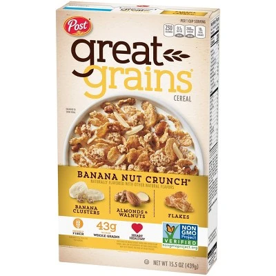 Great Grains Banana Nut Crunch Breakfast Cereal  15.5oz  Post