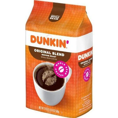 Dunkin' Donuts Medium Roast Whole Bean Coffee  20oz