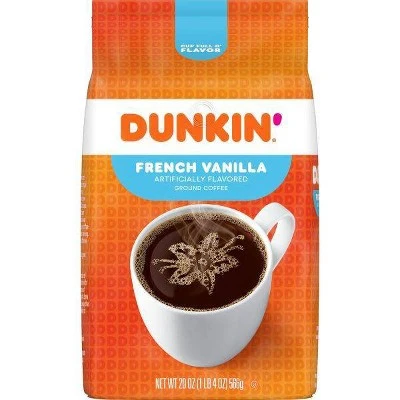Dunkin' Donuts French Vanilla Medium Roast Ground Coffee 20oz