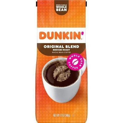 Dunkin' Donuts Original Blend Medium Roast Whole Bean Coffee  12oz