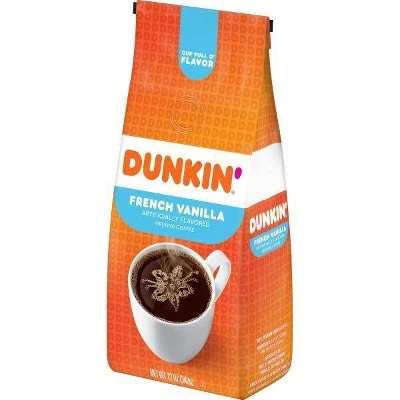 Dunkin' Donuts French Vanilla Flavored Medium Roast Ground Coffee  12oz