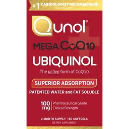 Qunol Qunol Mega CoQ10 Natural Ubiquinol Dietary Supplement Softgels  60ct