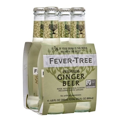 Fever Tree Premium Ginger Beer  4pk/200ml Bottles