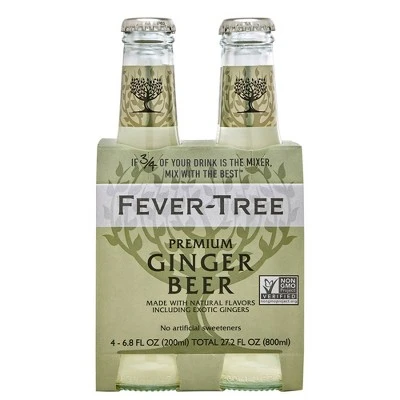 Fever Tree Premium Ginger Beer  4pk/200ml Bottles