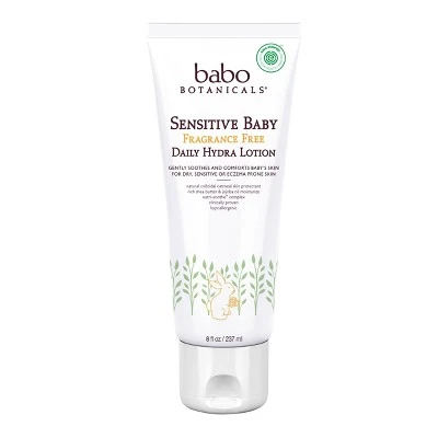 Babo Botanicals Sensitive Fragrance Free Daily Hydra Baby Lotion  8 fl oz