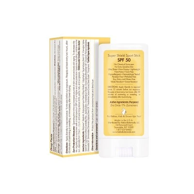 Babo Botanicals Super Shield Sport Sunscreen Stick Fragrance  SPF 50  0.6oz