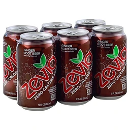 Zevia Zevia Ginger Root Beer Zero Calorie Soda  6pk/12 fl oz Cans
