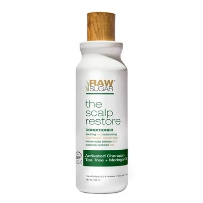 Raw Sugar the Scalp Restore Conditioner, Activated Charcoal + Tea Tree + Moringa Oil