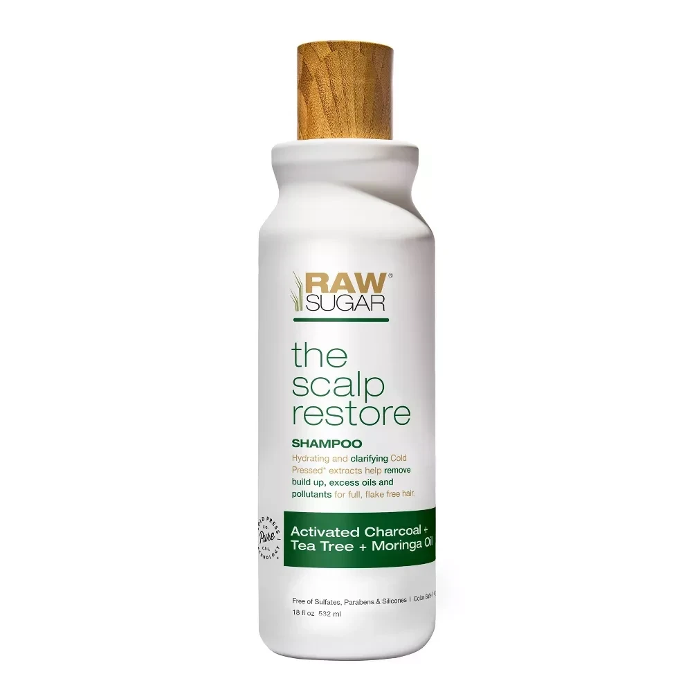 Rawsugar the Scalp Renew Shampoo, Activated Charcoal + Tea Tree + Moringa Oil