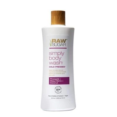 Raw Sugar Cold Pressed Simply Body Wash, Pineapple + Maqui Berry + Coconut