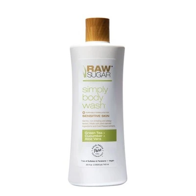 Raw Sugar Skin Green Tea + Cucumber + Aloe Vera Sensitive Body Wash  25 fl oz
