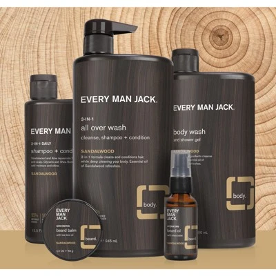 Every Man Jack Sandalwood Daily 2 in 1 Shampoo + Conditioner  13.5 fl oz