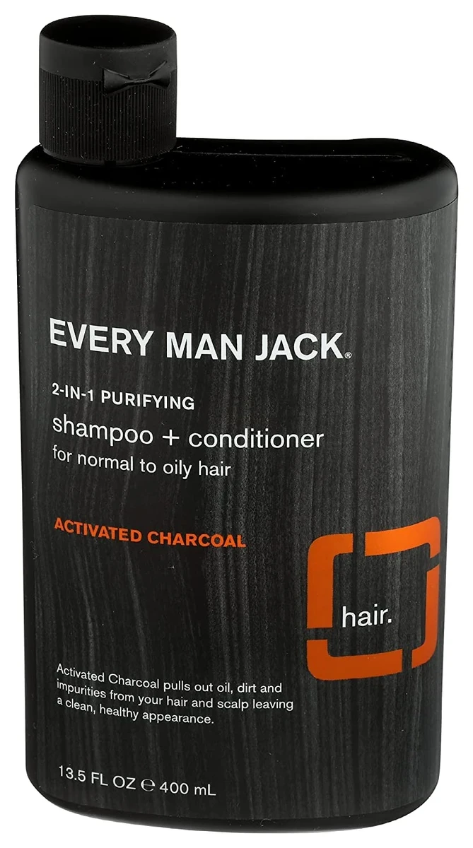 Every Man Jack Activated Charcoal Purrifying 2 in 1 Shampoo + Conditioner 13.5oz