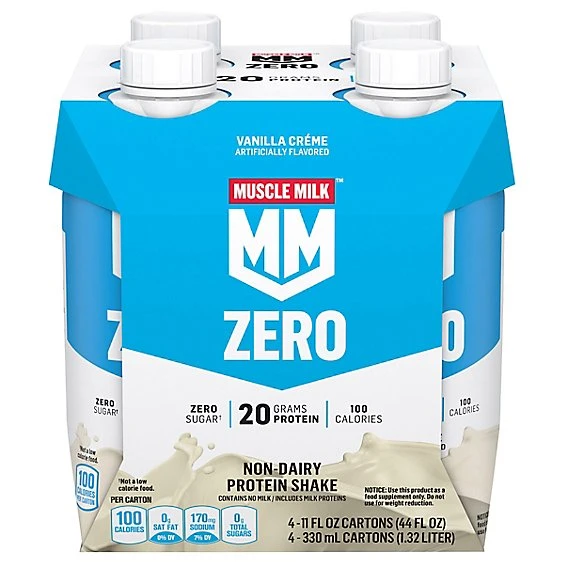 Muscle Milk Protein Nutrition Shake  Vanilla Crème  4pk/44 fl oz