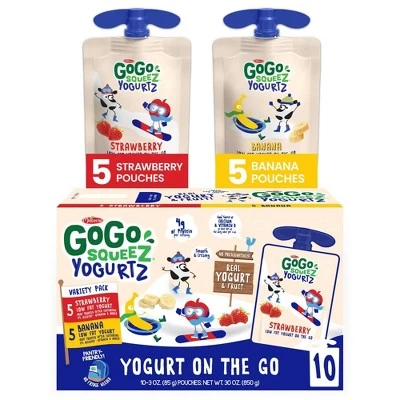 Gogo Squeez Strawberry Banana Yogurt On The Go  30oz